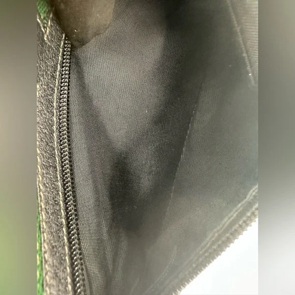 Vintage Gucci GG Monogram Black Crossbody Bag with Web Stripe & Gold Hardware - Picture 12 of 16